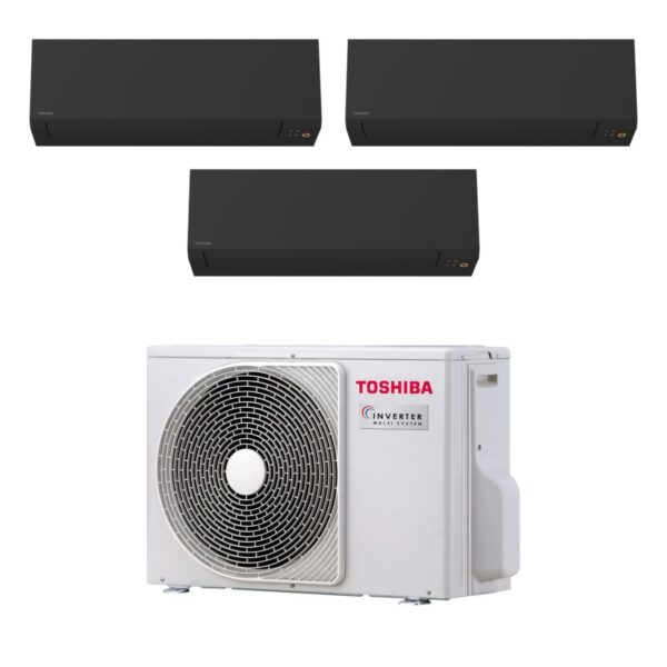 Toshiba Shorai Edge noir — tri-split 3 pièces (3 × 2,0 kW)